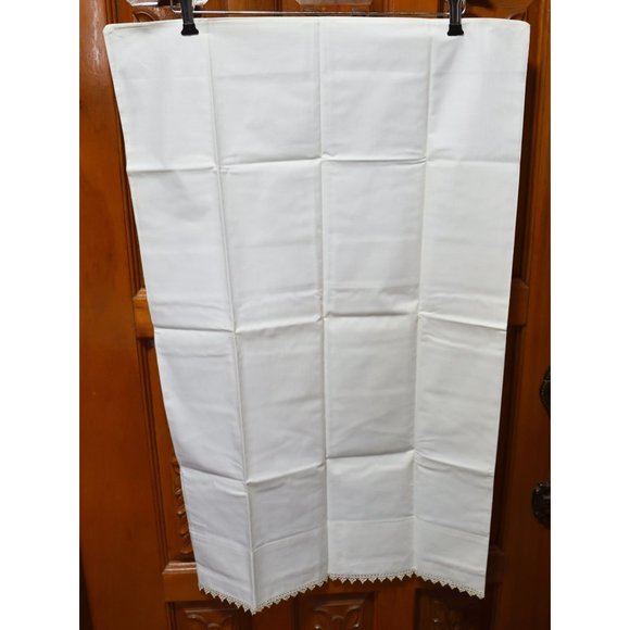 Vintage Lady Pepperell (2) White Lace Trimmed Pillow Cases 100% Cotton 42 x 38 - Picture 7 of 12
